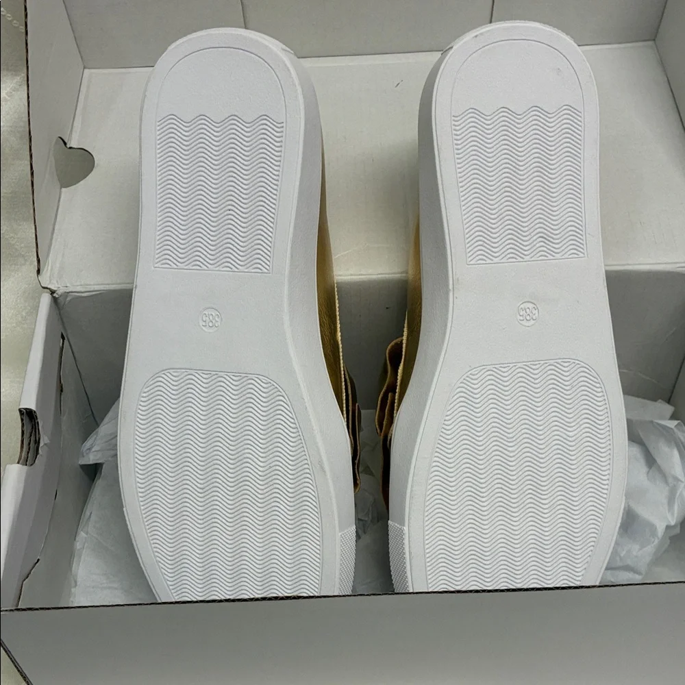 Fever Sole Gold Women's Loafers - Picture 3 of 5